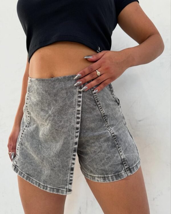 SHORT POLLERA JEANS GRIS #13