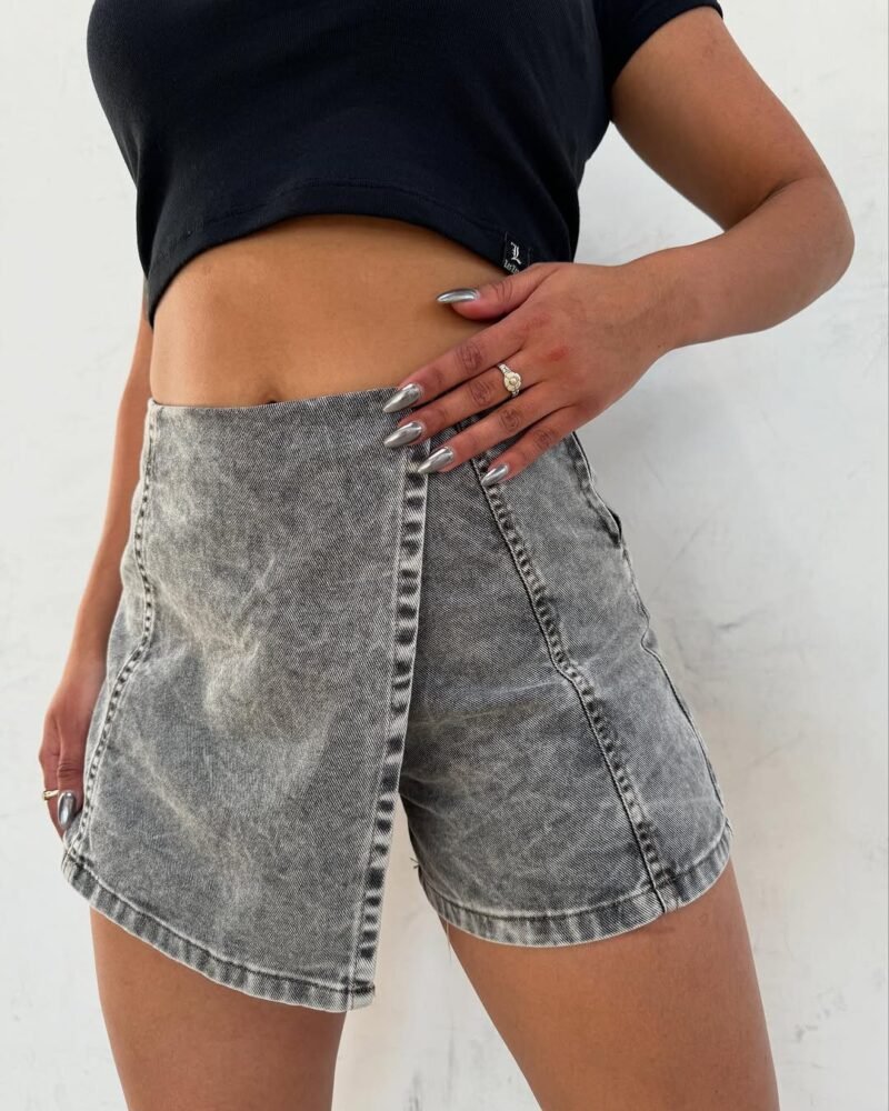 SHORT POLLERA JEANS GRIS #13