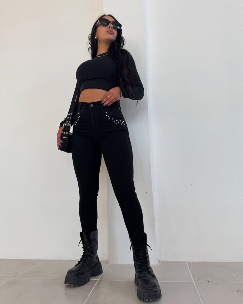 JEANS NEGRO C/ TACHAS #15 - Imagen 5