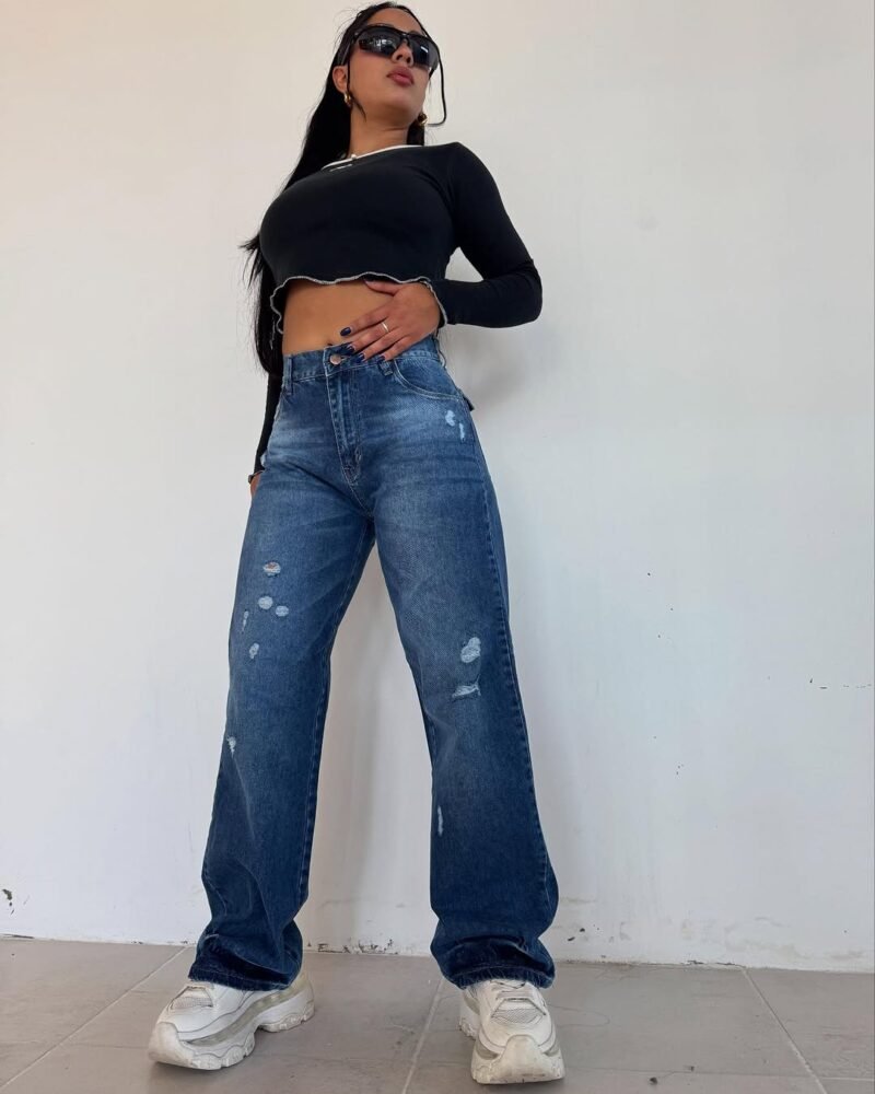 JEANS MOM AZUL C/ ROTURAS #48 - Imagen 2