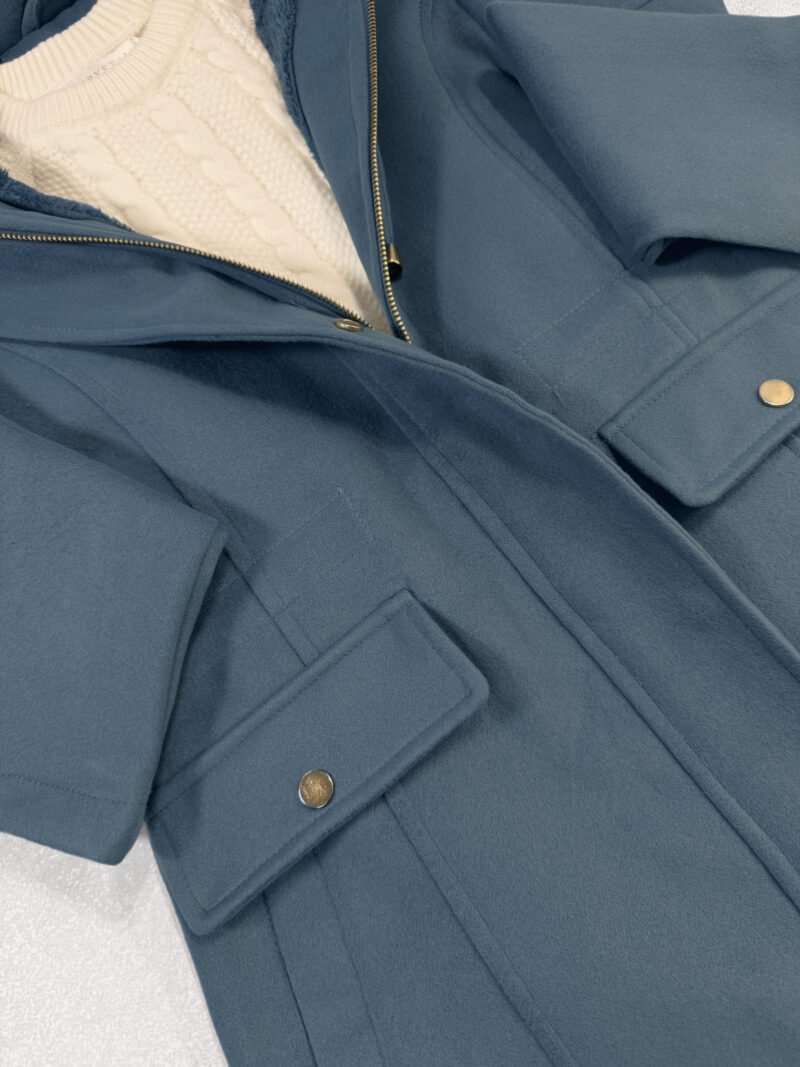 CAMPERA PAÑO CON PIEL #716 - Imagen 4