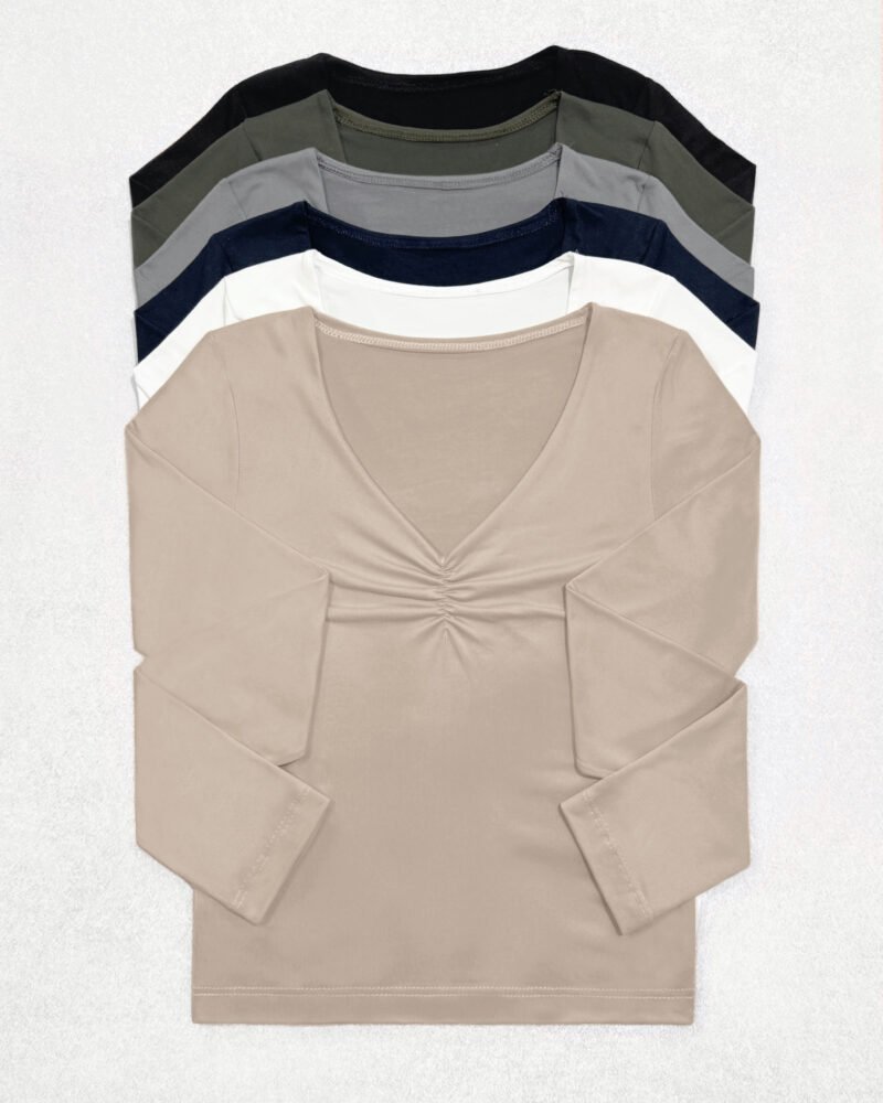 REMERA ESCOTE V FRUNCIDO MODAL SOFT *A753
