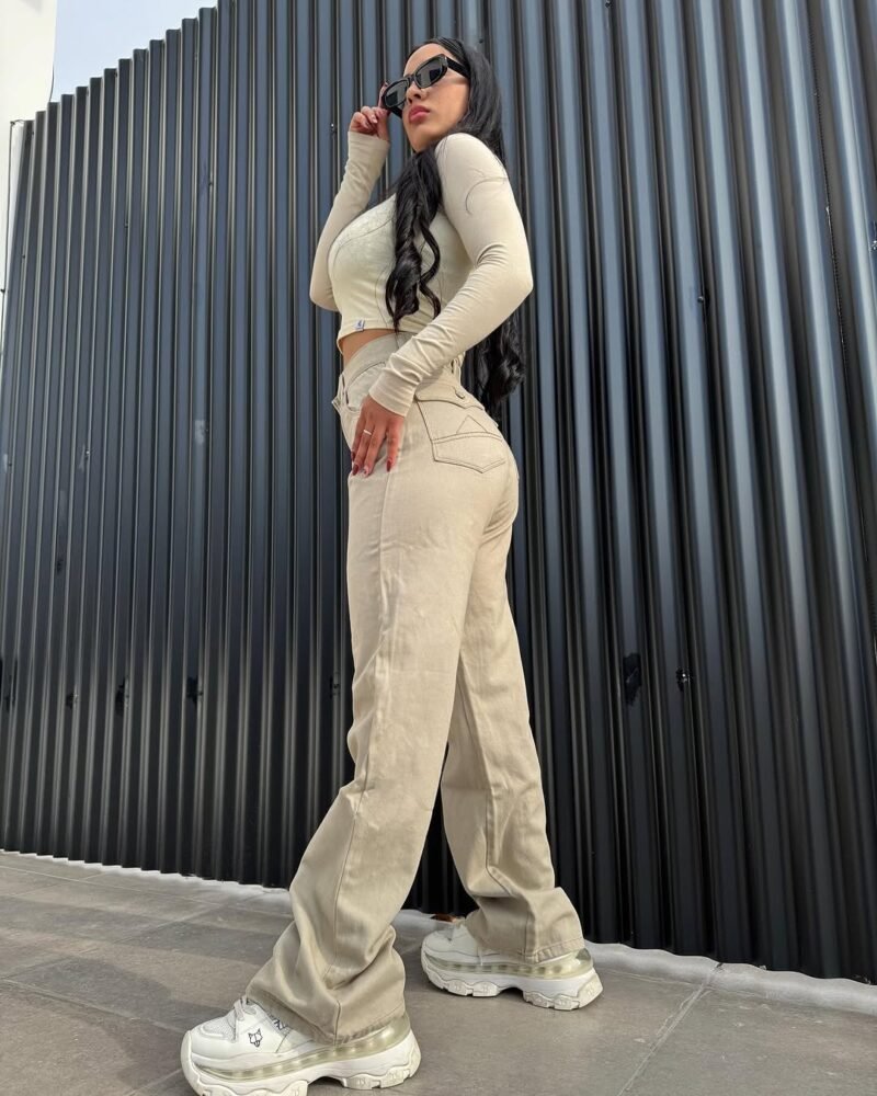 JEANS BEIGE WIDE LEG #10 - Imagen 6