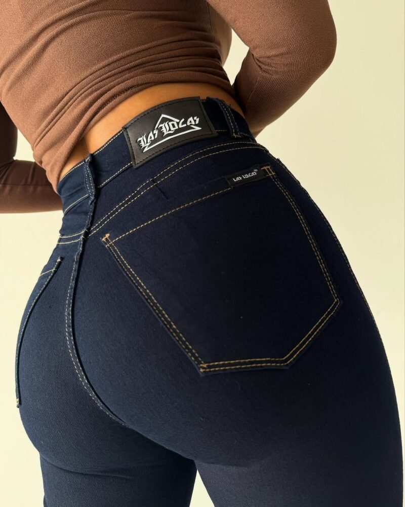 JEANS OXFORD AZUL COSTURA BEIGE #59