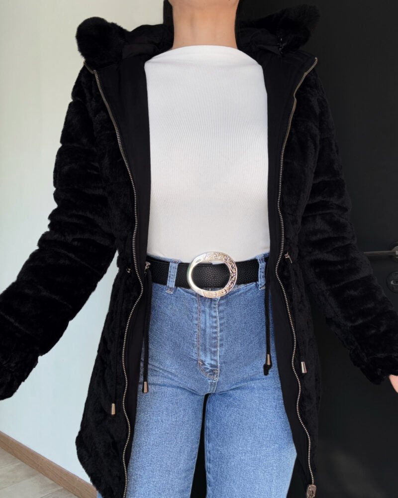 CAMPERA IMPERMEABLE Y REVERSIBLE CON PIEL #381 - Imagen 9