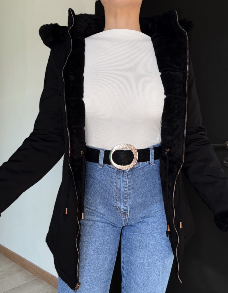 CAMPERA IMPERMEABLE Y REVERSIBLE CON PIEL #381 - Imagen 8