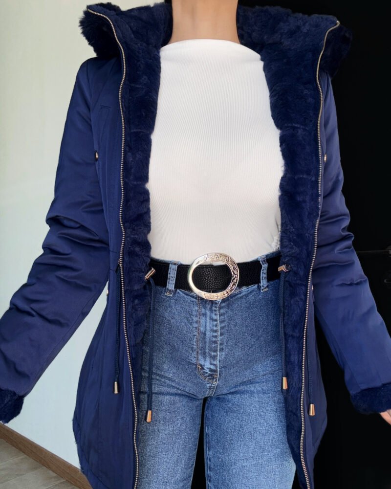 CAMPERA IMPERMEABLE Y REVERSIBLE CON PIEL #381 - Imagen 6