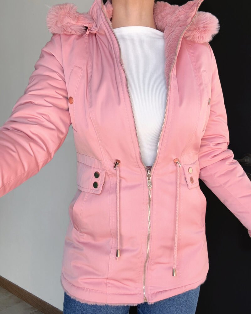 CAMPERA IMPERMEABLE Y REVERSIBLE CON PIEL #381 - Imagen 3