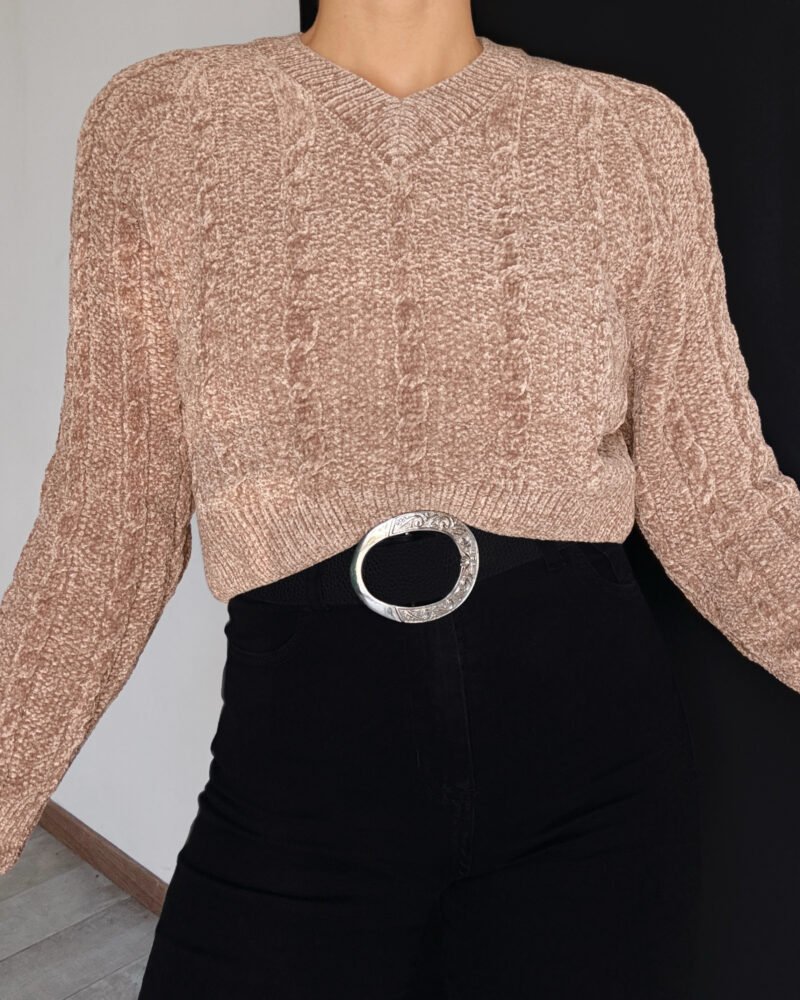 SWEATER CHENILLE ESCOTE V #A864 - Imagen 3