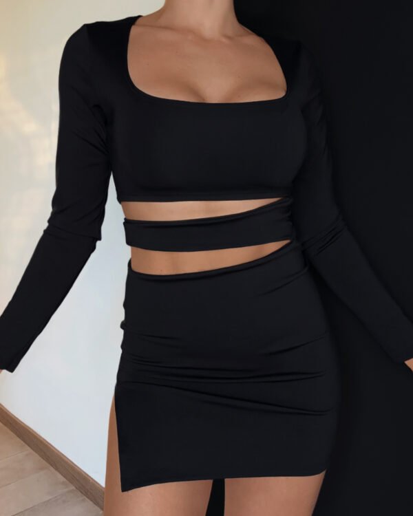 VESTIDO MICROFIBRA ABERTURAS #750