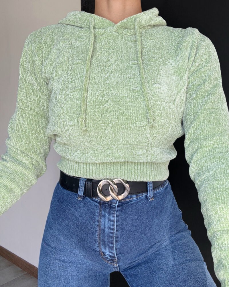 SWEATER CHENILLE CON CAPUCHA *A874 - Imagen 4