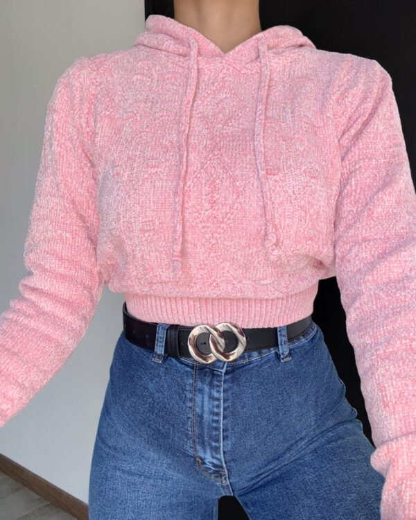 SWEATER CHENILLE CON CAPUCHA *A874