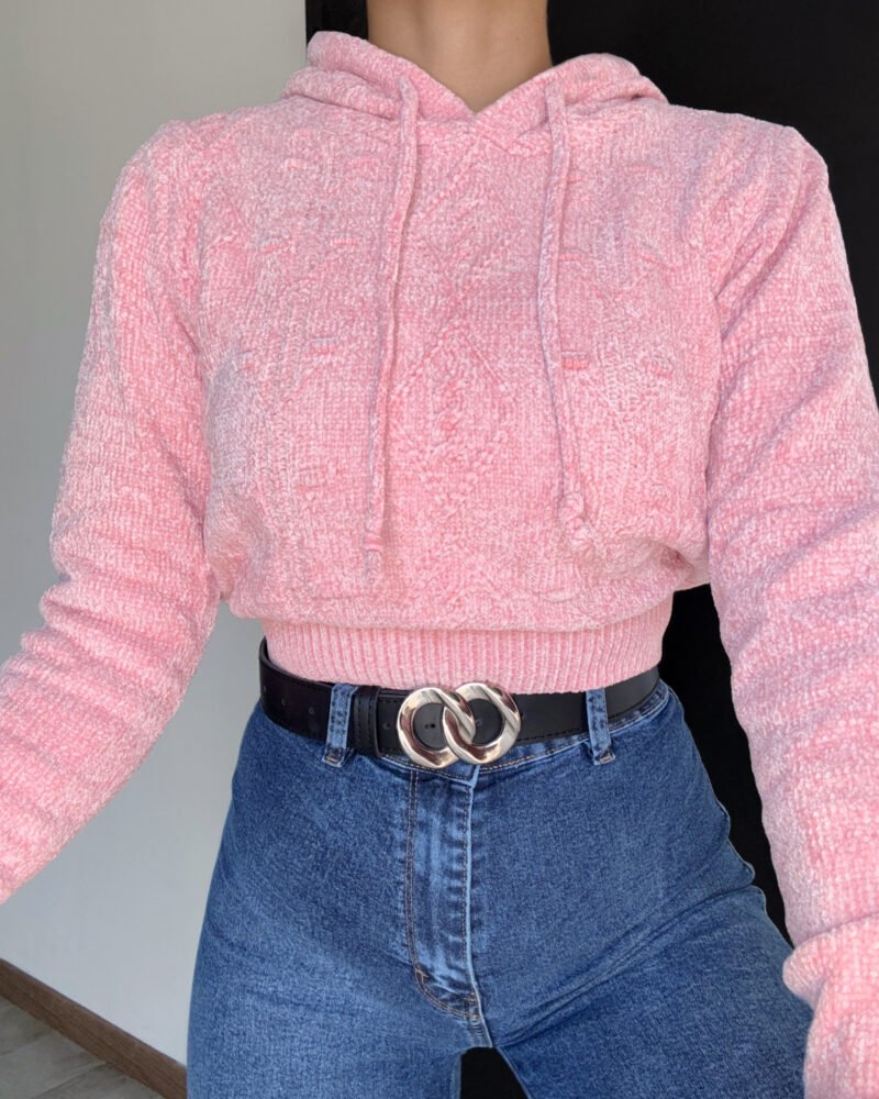 SWEATER CHENILLE CON CAPUCHA *A874