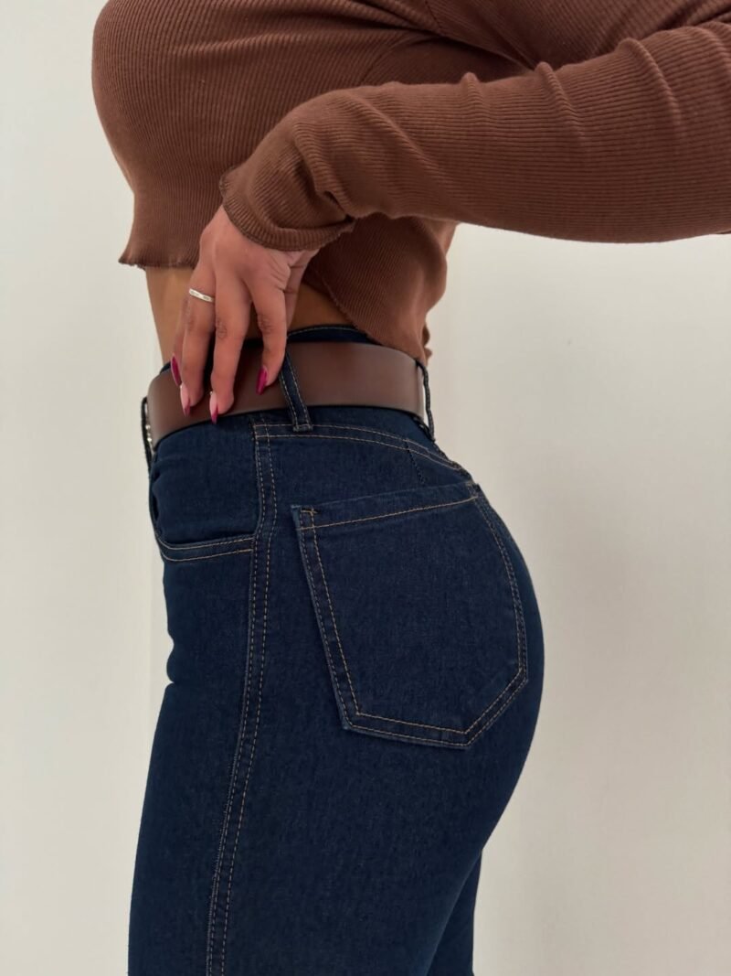 JEANS AZUL COSTURA BEIGE #90 - Imagen 8