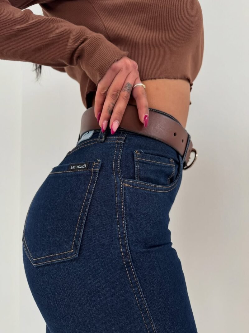 JEANS AZUL COSTURA BEIGE #90