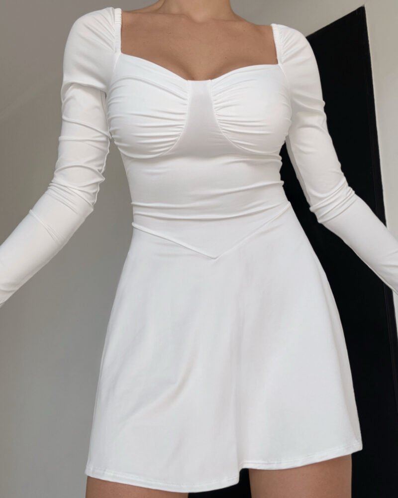 VESTIDO MICROFIBRA ACAMPANADO #A914 - Imagen 3