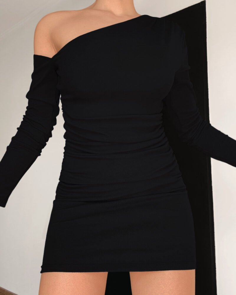 VESTIDO RIBB BRUSH IRREGULAR #A929 - Imagen 2