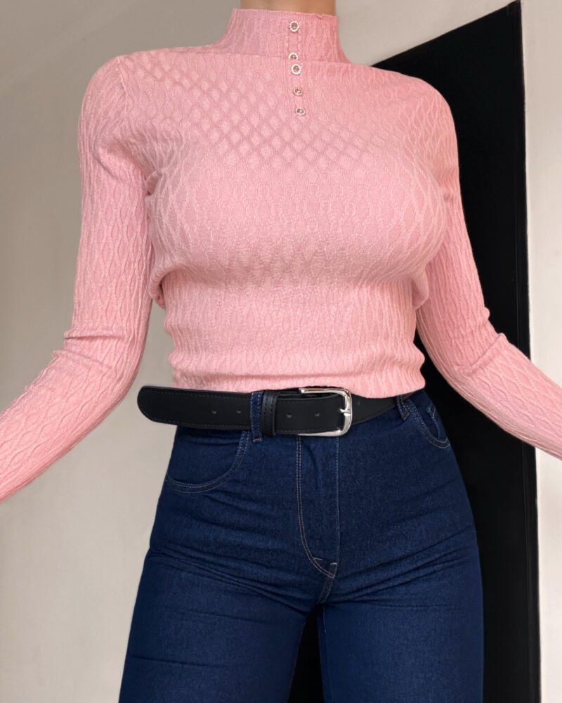 SWEATER MEDIA POLERA STRASS #A995