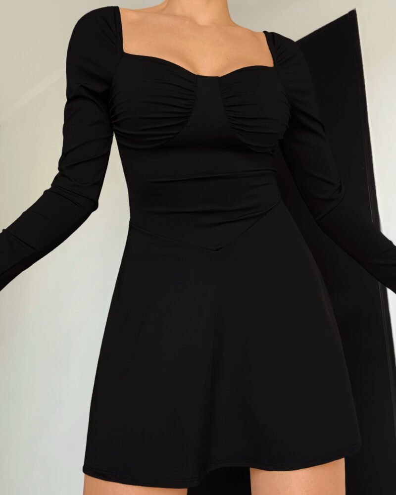 VESTIDO MICROFIBRA ACAMPANADO #A914 - Imagen 2