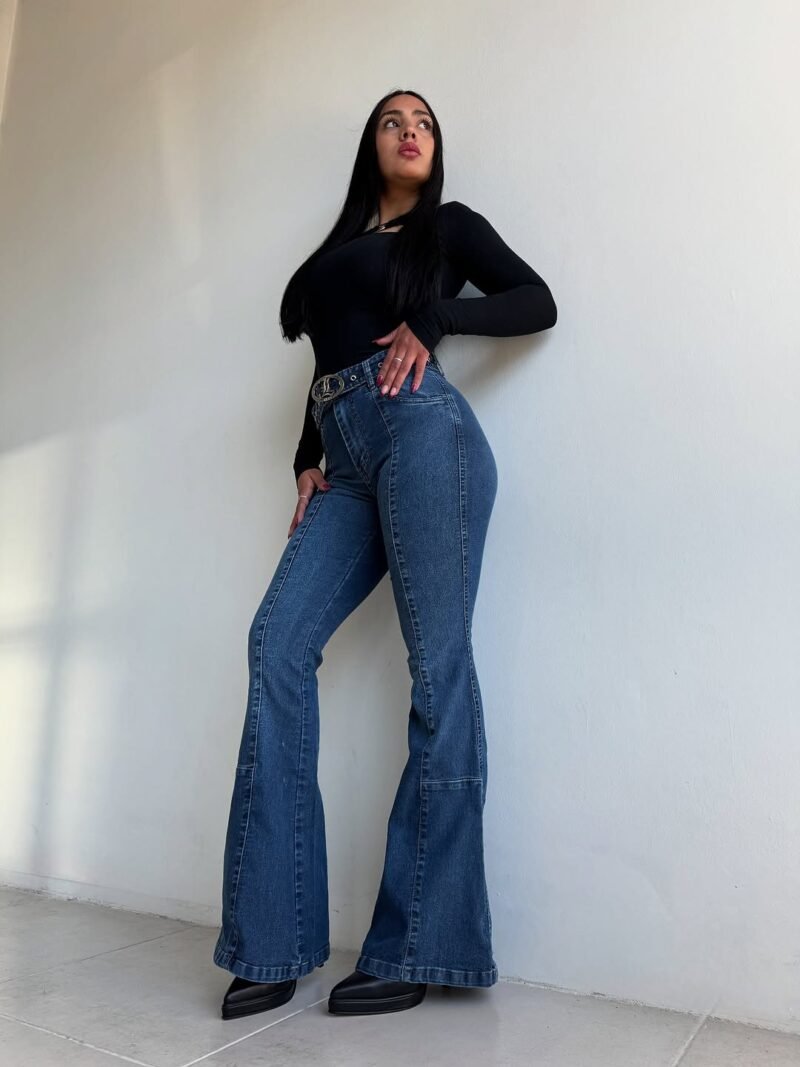 JEANS OXFORD AZUL CON CINTURÓN #55 - Imagen 4