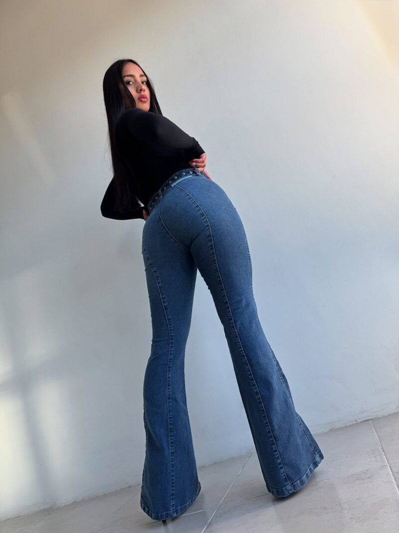 JEANS OXFORD AZUL CON CINTURÓN #55 - Imagen 3