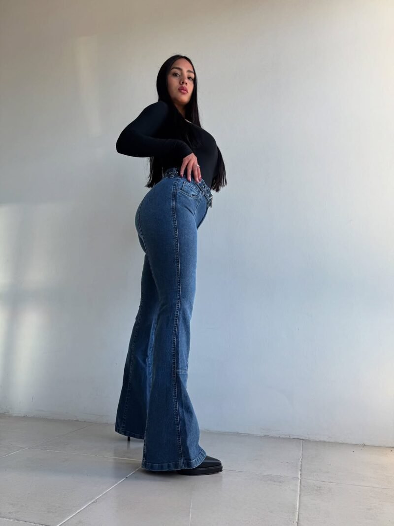 JEANS OXFORD AZUL CON CINTURÓN #55 - Imagen 7