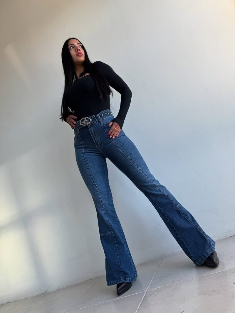 JEANS OXFORD AZUL CON CINTURÓN #55 - Imagen 5
