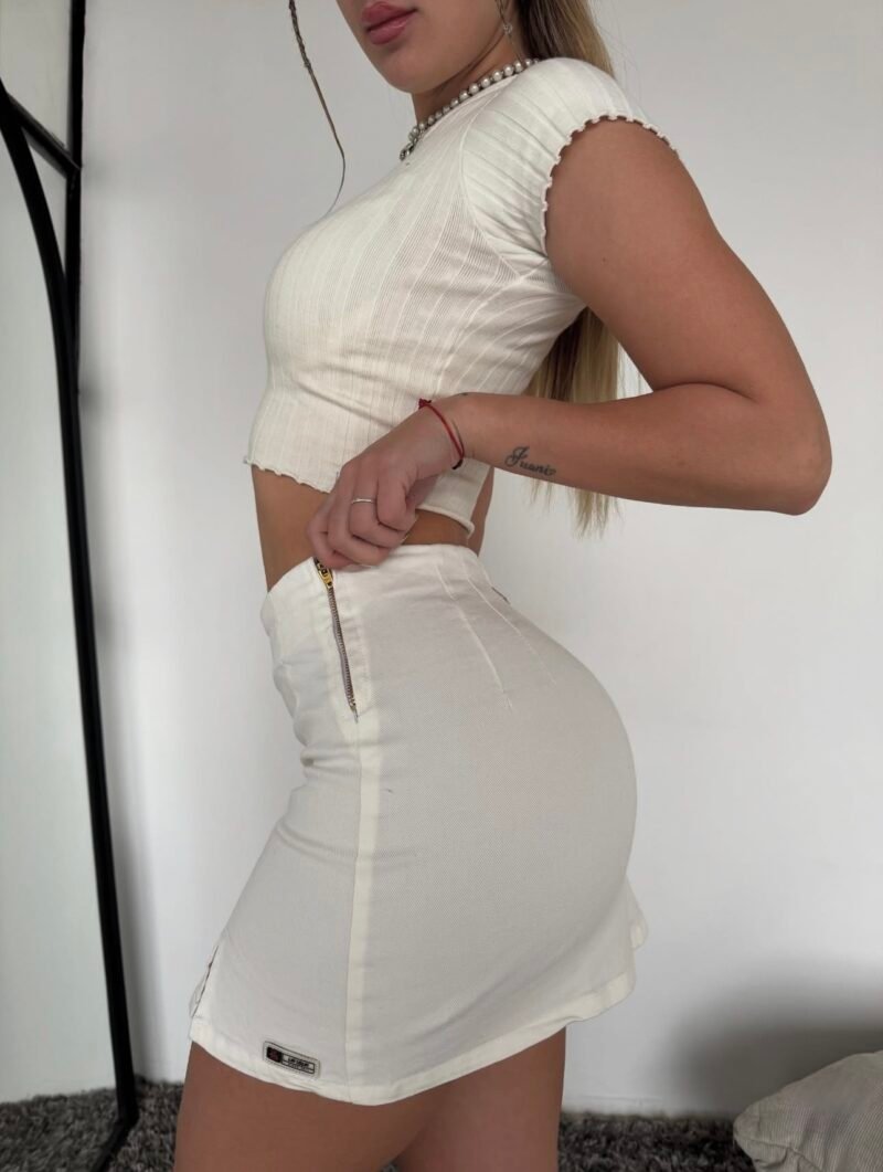 MINI JEANS BLANCA #26 - Imagen 5