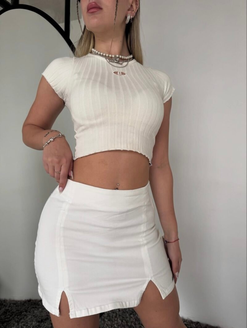 MINI JEANS BLANCA #26 - Imagen 6