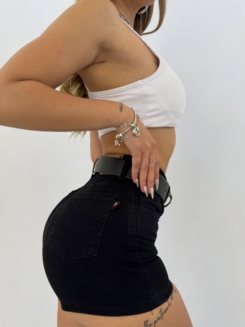 SHORT JEANS NEGRO #14 - Imagen 2