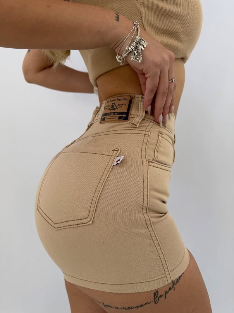 SHORT JEANS BEIGE #22 - Imagen 3