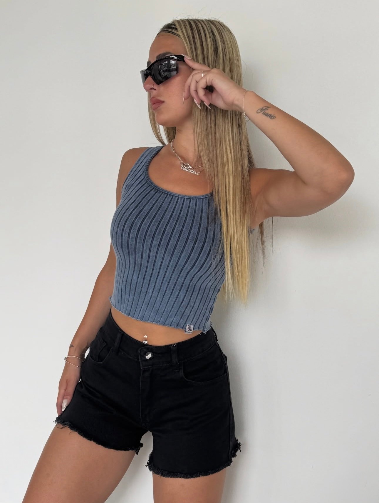 SHORT JEANS NEGRO #26 - Imagen 6