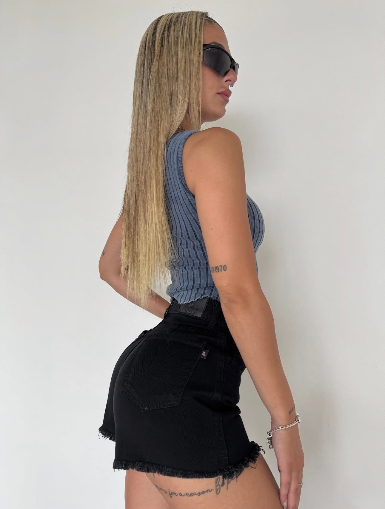 SHORT JEANS NEGRO #26 - Imagen 7