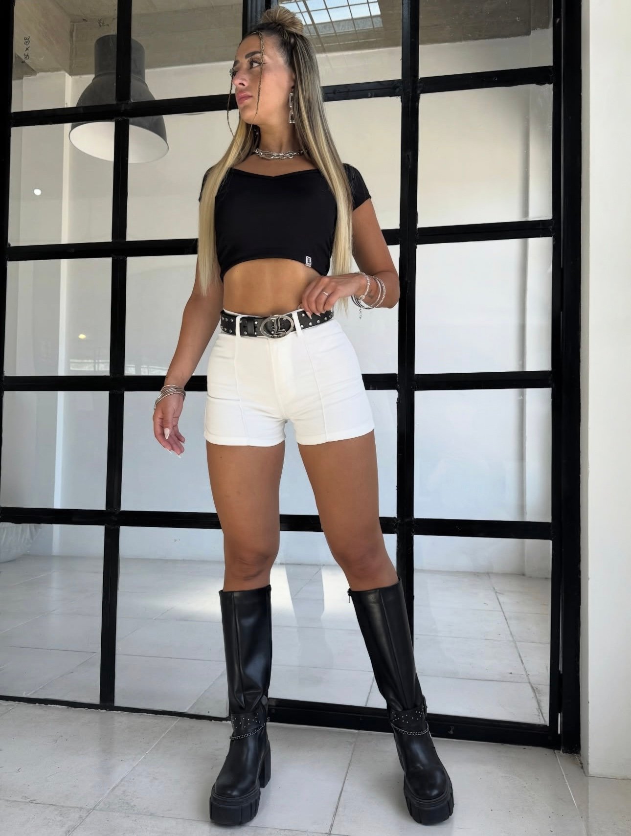 SHORT JEANS BLANCO #43 - Imagen 3