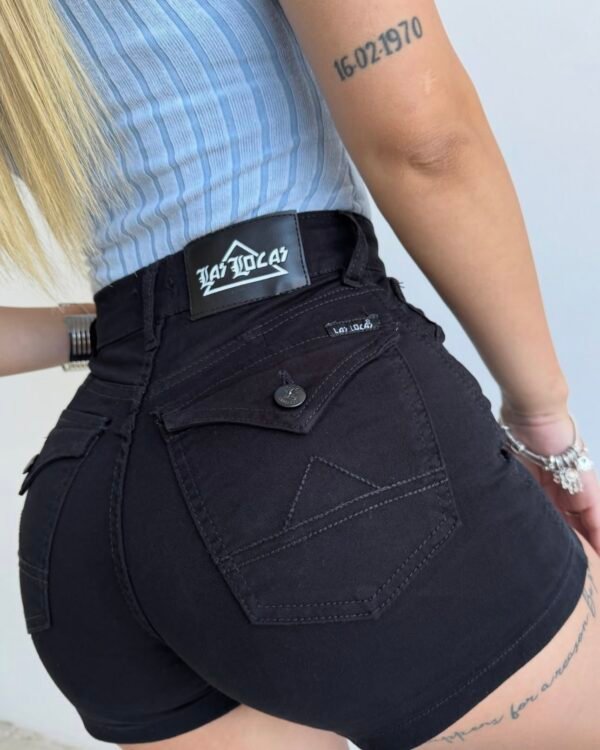SHORT JEANS NEGRO BOLSILLOS #44