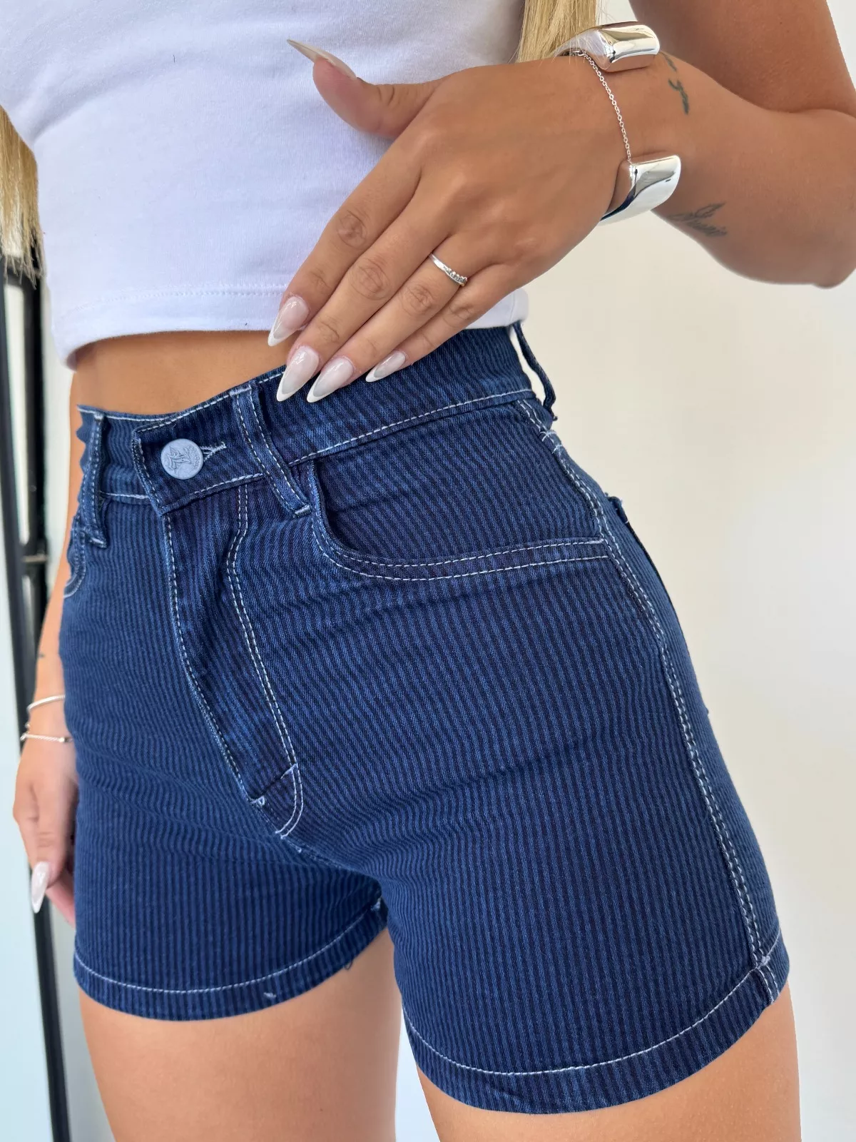 SHORT JEANS AZUL RAYADO #39