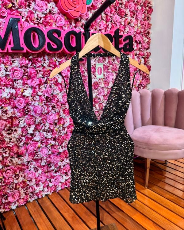VESTIDO CROCHET LENTEJUELAS #B346