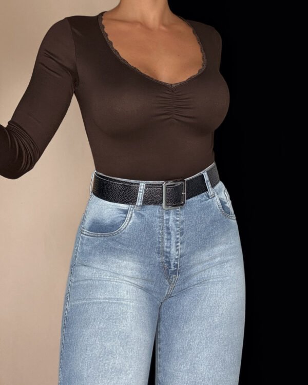 REMERA MODAL SOFT V PUNTILLA #B724