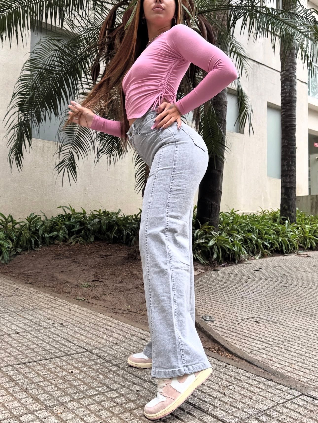 JEANS GRIS WIDE LEG #68 - Imagen 8