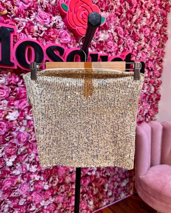 TOP STRAPLESS LENTEJUELAS LARGO #A387
