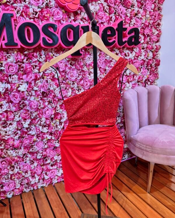 VESTIDO MICRO LENTEJUELAS FRUNCE #756