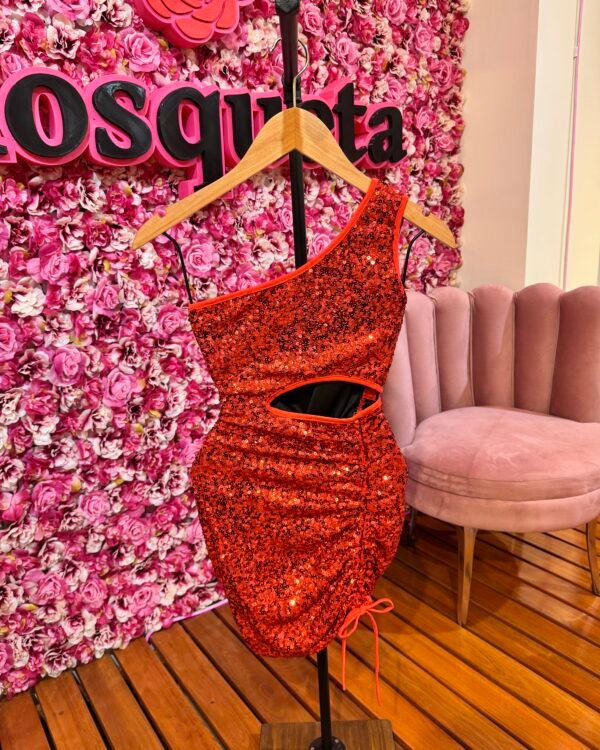 VESTIDO LENTEJUELAS FRUNCE #757